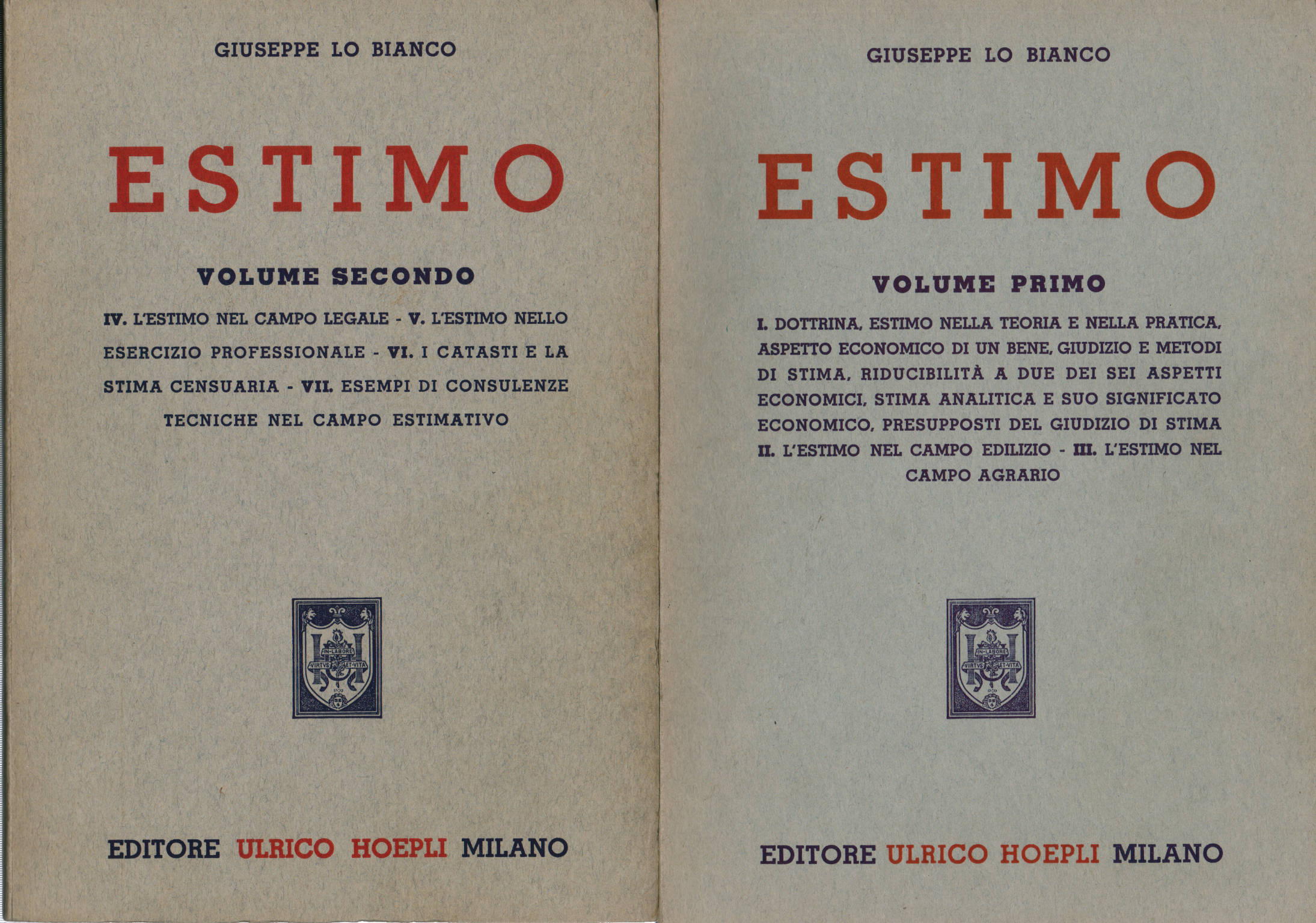 L'Estimation (2 Volumes), Joseph Lo Bianco