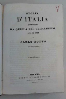 La historia de Italia, seguido por el de la Guicciard, s.una.