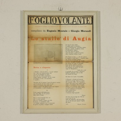 Foglio Volante compilato da Eugenio Montale e Giorgio Morandi. Le Stalle di Augia