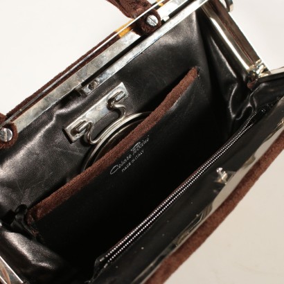Vintage Tasche Brauner Samt Italien 60er Jahre