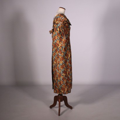 Silk Dress Floral Pattern Vintage 1950s
