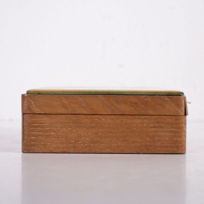 Sessile Oak Box with Carved Glass Top 1930s-1940s