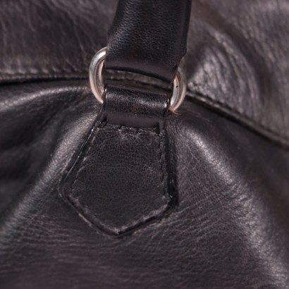 Vintage Prada Bag Black Leather Italy 1980s-1990s