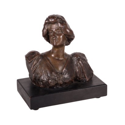 Buste Féminin Bronze Francesco De Matteis Naples Italie 1966