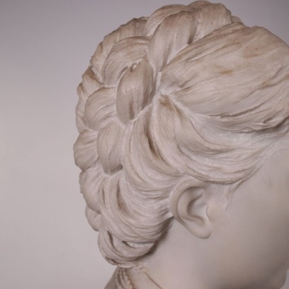 Bust Of A Woman White Carrara Marble Italy Second Half 19th Century