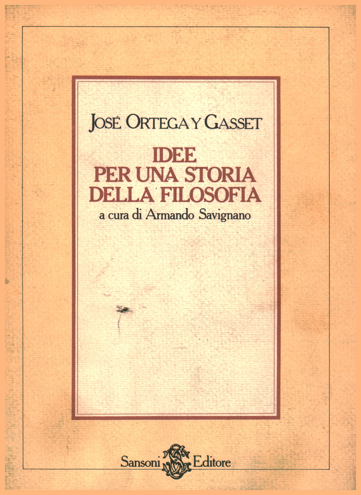 Ideen für eine Geschichte der Philosophie, José Ortega y Gasset