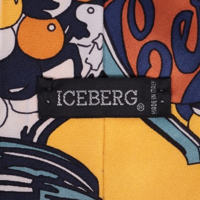 Cravate Vintage Iceberg Soie Italie Années 1980