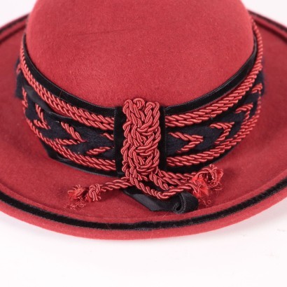 modamilano#cappellovintage#cappellomilano#modavintage#, Sombrero de mujer en fieltro rojo vint