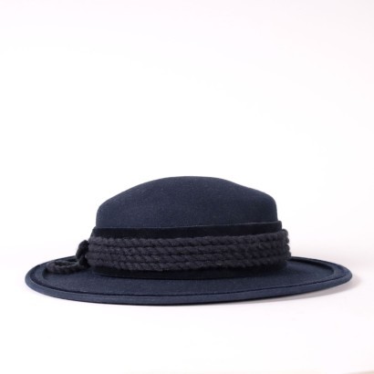 modamilano#cappellovintage#cappellomilano#modavintage#, Sombrero de mujer de fieltro azul vintage