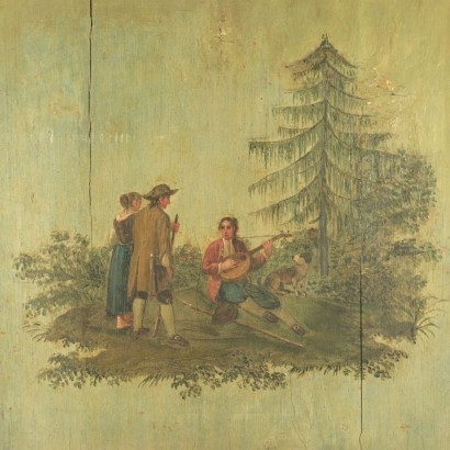 Grouo Of Four Painted Panels Late '800
