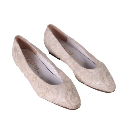 Chaussures Blanche Lualdi Vintage Satin Taille 5,5