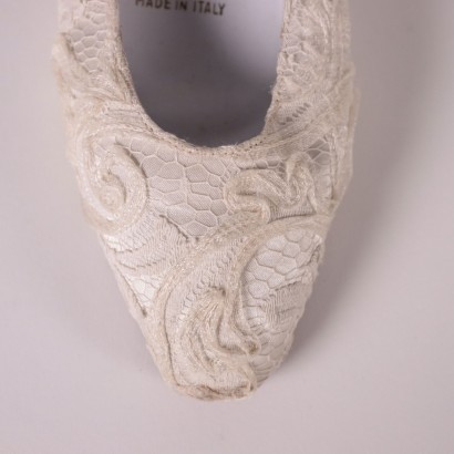 Vintage White Lace Shoes Italy 1980s-1990s