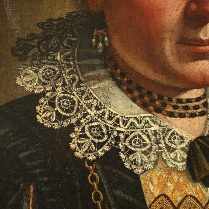 Portrait de E. Lampugnani Huile sur Toile Italie XVI Siècle