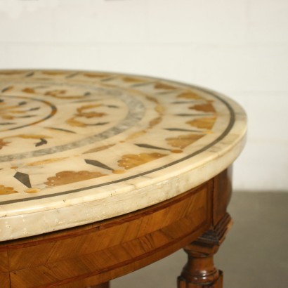 antiguo, mesa, mesa antigua, mesa antigua, mesa italiana antigua, mesa antigua, mesa neoclásica, mesa del siglo XIX, Mesa estilo con tapa de mármol C