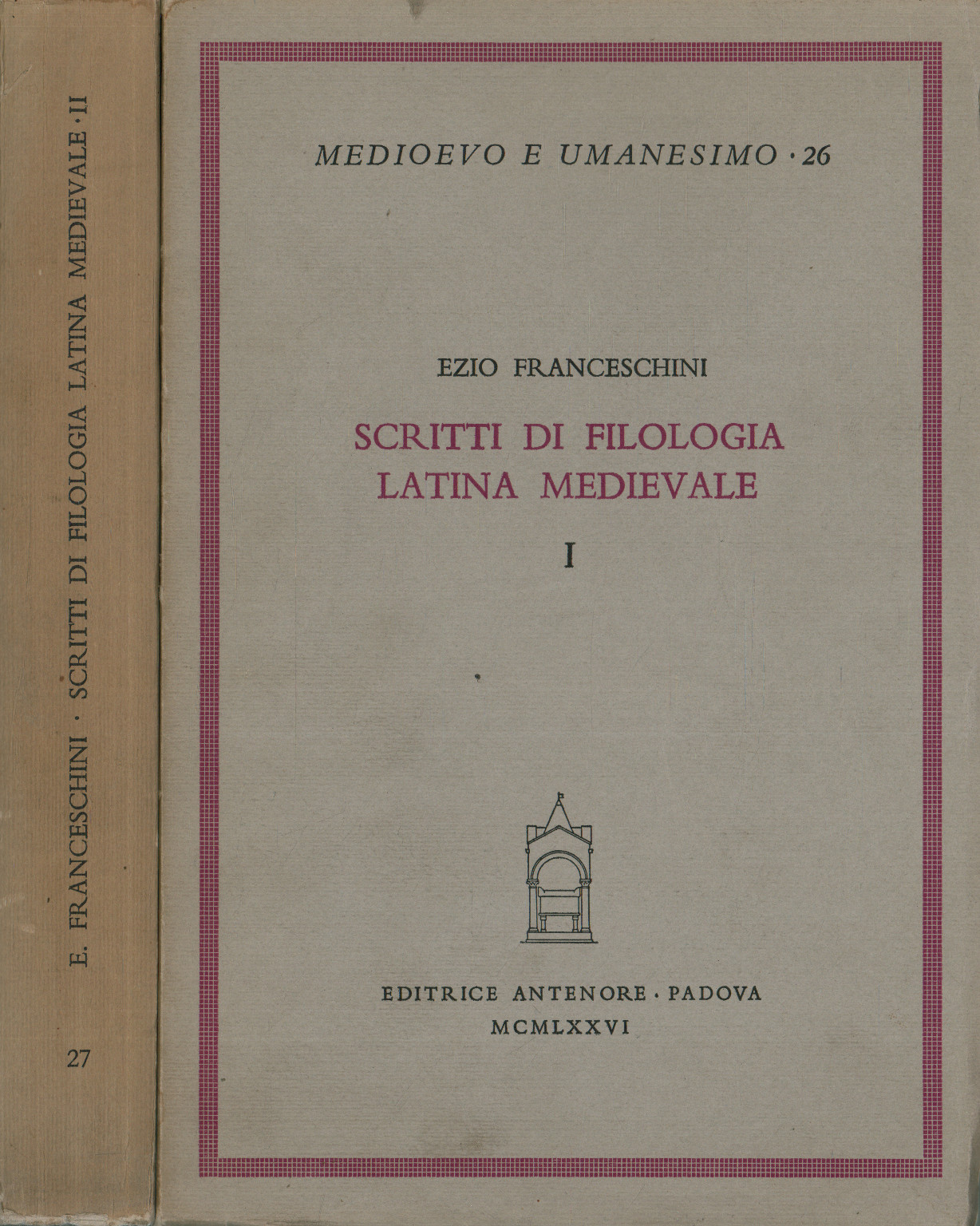 Schriften der mittelalterlichen lateinischen Philosophie (2 Bände), Ezio Franceschini, Schriften der mittelalterlichen lateinischen Philologie (2