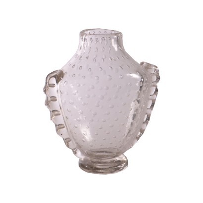 Vase Vintage E. Barovier Murano Italie Années 30 Verre Transparent