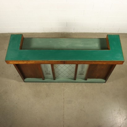 Reception Desk Larch Glass Vinyl Italy Early '900