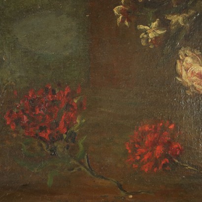 Still Life With Flowers Oil On Canvas 18th Century