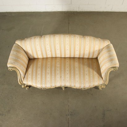 Barocchetto Revival Sofa, Carved Wood, Italy 20th Century