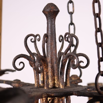 Chandelier Wrought Iron Italy 20th Century