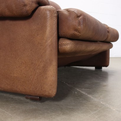 Coronado 2 Seater Sofa by B&B Foam Leather Italy 1970s