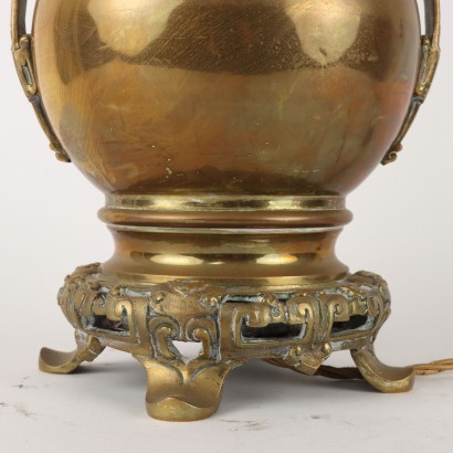 Balustervase mit Lampe Bronze Frankreich XX Jhd