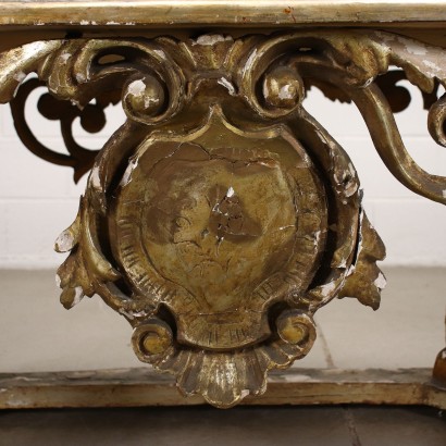 Table Baroque Style Marbled Wood - Italy XX Century