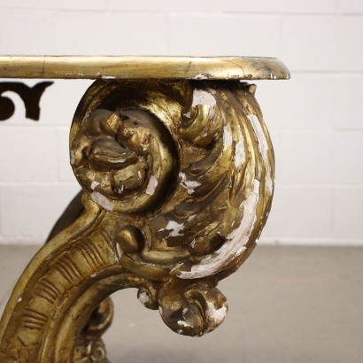 Table Baroque Style Marbled Wood - Italy XX Century