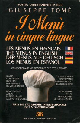 I menù in cinque lingue