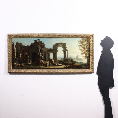 arte, arte italiana, pittura antica italiana,Capriccio Architettonico con Figure