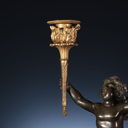 Table CLock with Candlesticks Bronze France 19th Century