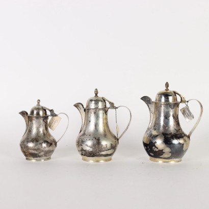 antigüedades, objetos, objetos antiguos, objetos antiguos, objetos italianos antiguos, objetos antiguos, objetos neoclásicos, objetos del siglo XIX, Cus Manufacturing Silver Teapot Group