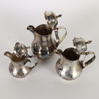 Group of 6 Teapot Man. Cusi Silver Italy XX Century