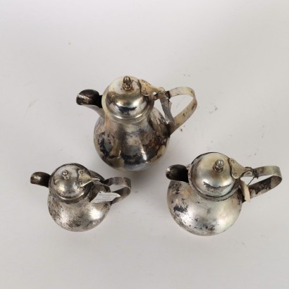Group of 6 Teapot Man. Cusi Silver Italy XX Century