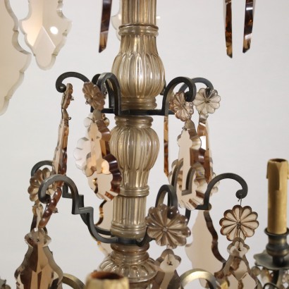 antigüedades, candelabro, candelabros antiguos, candelabro antiguo, candelabro italiano antiguo, candelabro antiguo, candelabro neoclásico, candelabro del siglo XIX, candelabro de vidrio ahumado