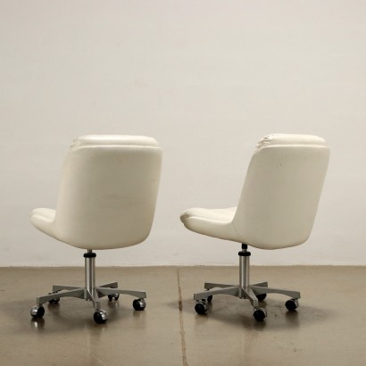 Pair of Swivel Chairs Fake Leather Italy 1960s-1970s