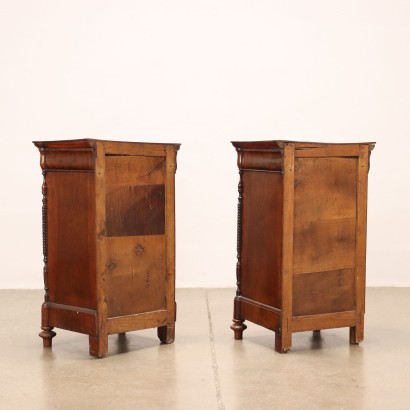 Pair of Louis Philippe Bedside Tables Walnut Italy XIX Century