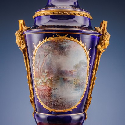 antiquariato, vaso, antiquariato vasi, vaso antico, vaso antico italiano, vaso di antiquariato, vaso neoclassico, vaso del 800,Vaso a Urna Sèvres