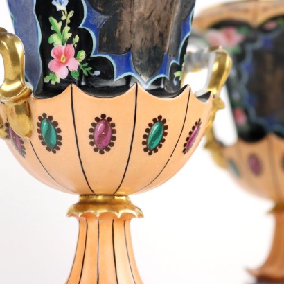 Antiquitäten, Vase, antike Vasen, antike Vase, antike italienische Vase, antike Vase, neoklassizistische Vase, Vase aus dem 19. Jahrhundert, Paar Liberty-Vasen