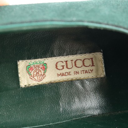 Chaussures Vintage Gucci Cuire N. 40 Italie Années 1970