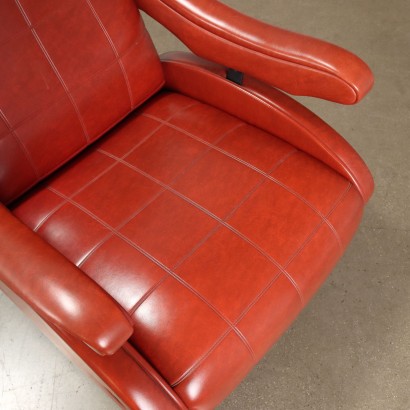 Pair of Reclining Armchairs Leatherette Italy 1960s