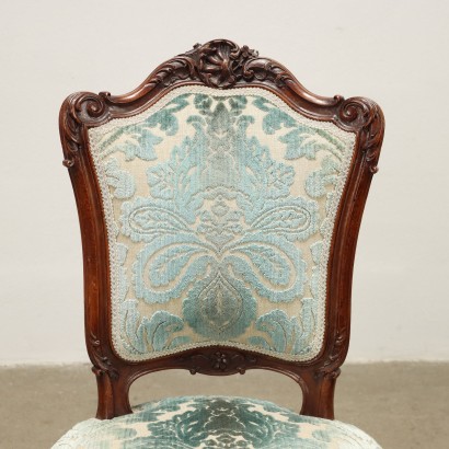 Group of Chairs Rococo Style Mahogany Italy XX Century