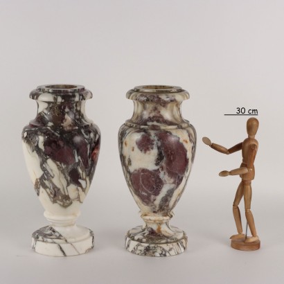 antiquariato, vaso, antiquariato vaso, vaso antico, vaso antico italiano, vaso di antiquariato, vaso neoclassico, vaso del 800,Coppia di Vasi in Marmo Breccia Medice