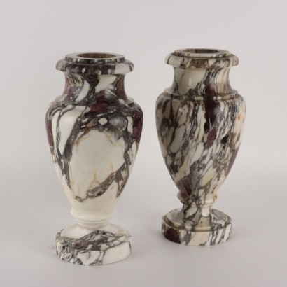 antiquariato, vaso, antiquariato vaso, vaso antico, vaso antico italiano, vaso di antiquariato, vaso neoclassico, vaso del 800,Coppia di Vasi in Marmo Breccia Medice