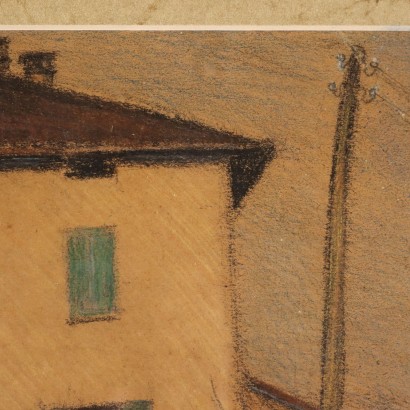 Landscape with Cottage Crayons on Paper Italy 1930