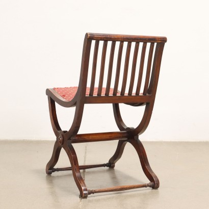 Curule Chair Empire Walnut Italy XIX Century
