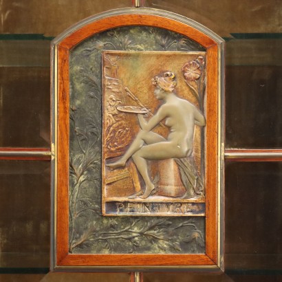 Showcase Art Nouveau Mahogany Italy XIX Century