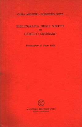 Bibliografia degli scritti di Camillo Sbarbaro