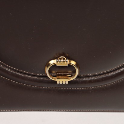 Vintage Gucci Handtasche aus Braunes Leder Italien der 1950er Jahre
